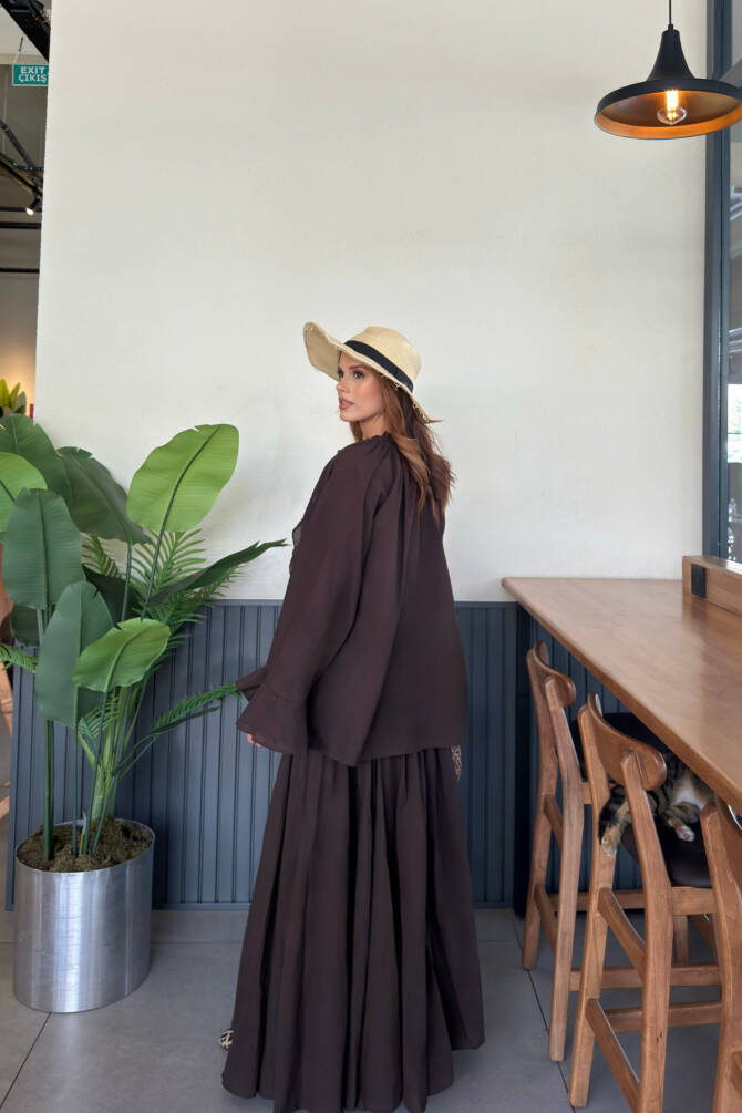Kadın Fular Detaylı Bohem Şifon Elbise - Rahat ve Şık Günlük Kombin - 3