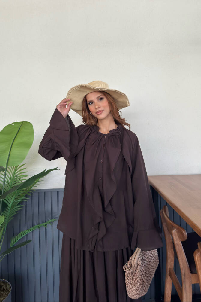 Kadın Fular Detaylı Bohem Şifon Elbise - Rahat ve Şık Günlük Kombin - 4