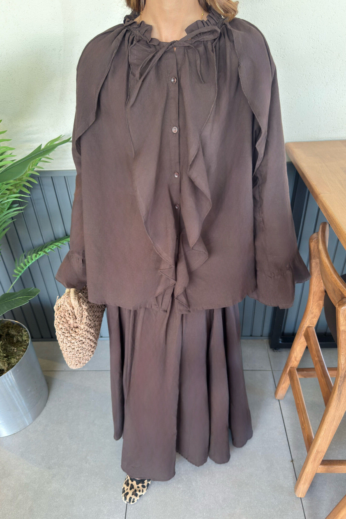 Kadın Fular Detaylı Bohem Şifon Elbise - Rahat ve Şık Günlük Kombin - 6