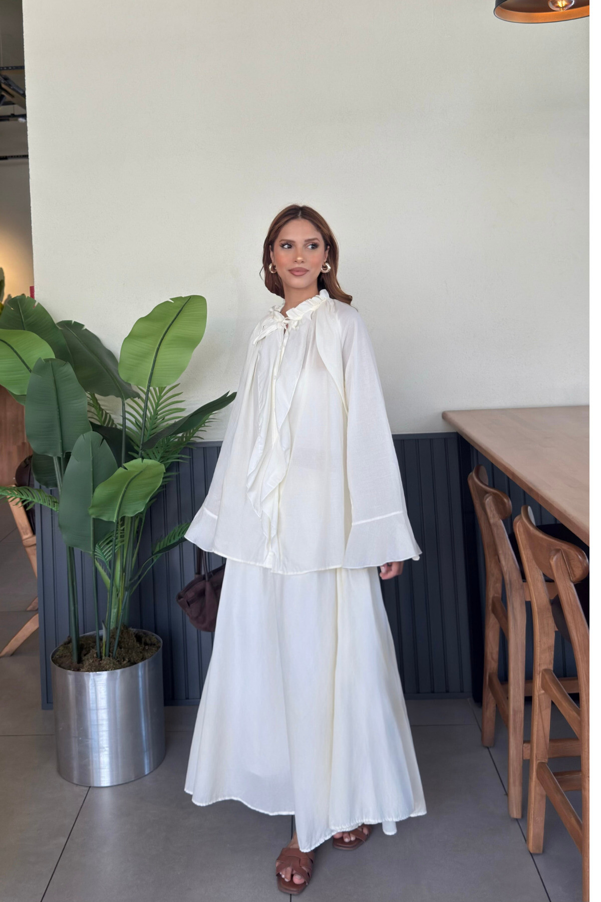 Kadın Fular Detaylı Bohem Şifon Elbise - Rahat ve Şık Günlük Kombin - 9