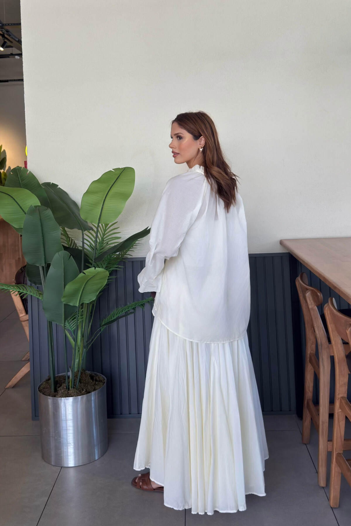 Kadın Fular Detaylı Bohem Şifon Elbise - Rahat ve Şık Günlük Kombin - 10