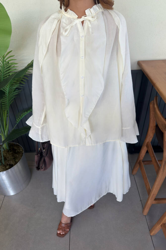 Kadın Fular Detaylı Bohem Şifon Elbise - Rahat ve Şık Günlük Kombin - 12