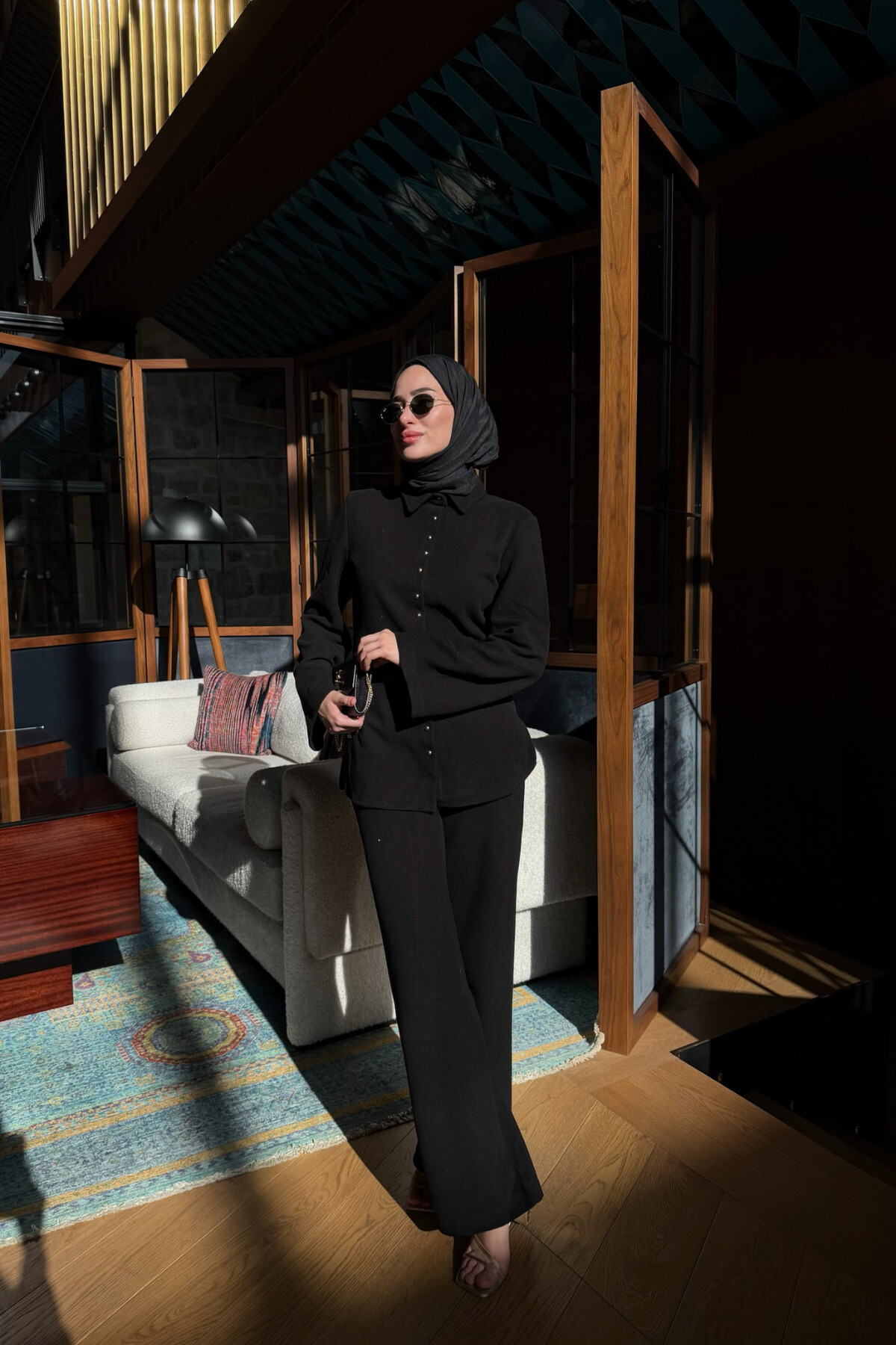 KADIN GOLD DÜĞME DETAYLI TUNİKLİ TAKIM - 7