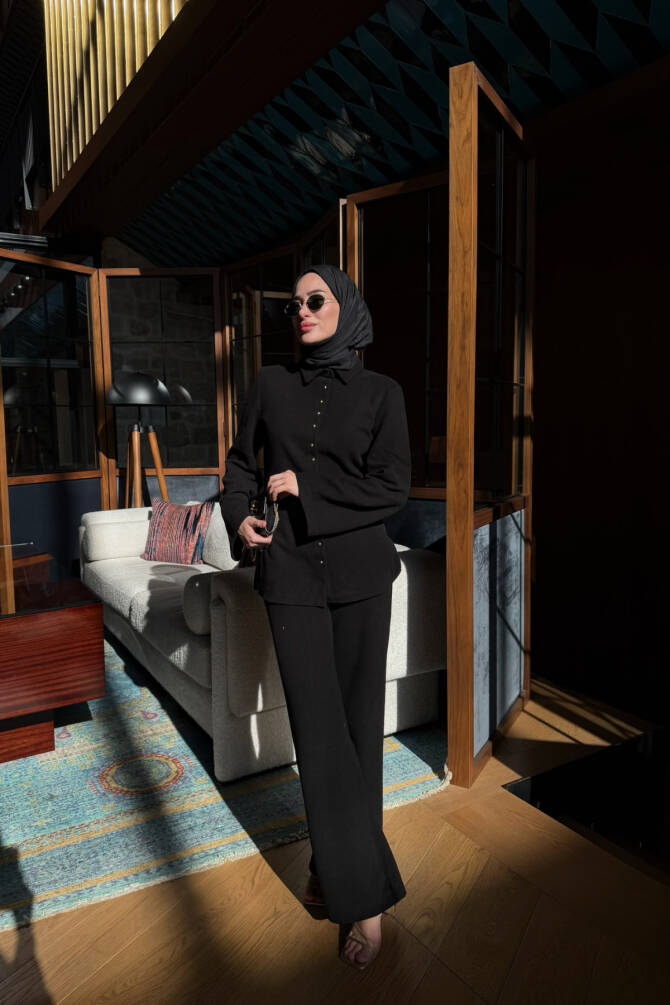 KADIN GOLD DÜĞME DETAYLI TUNİKLİ TAKIM - 7