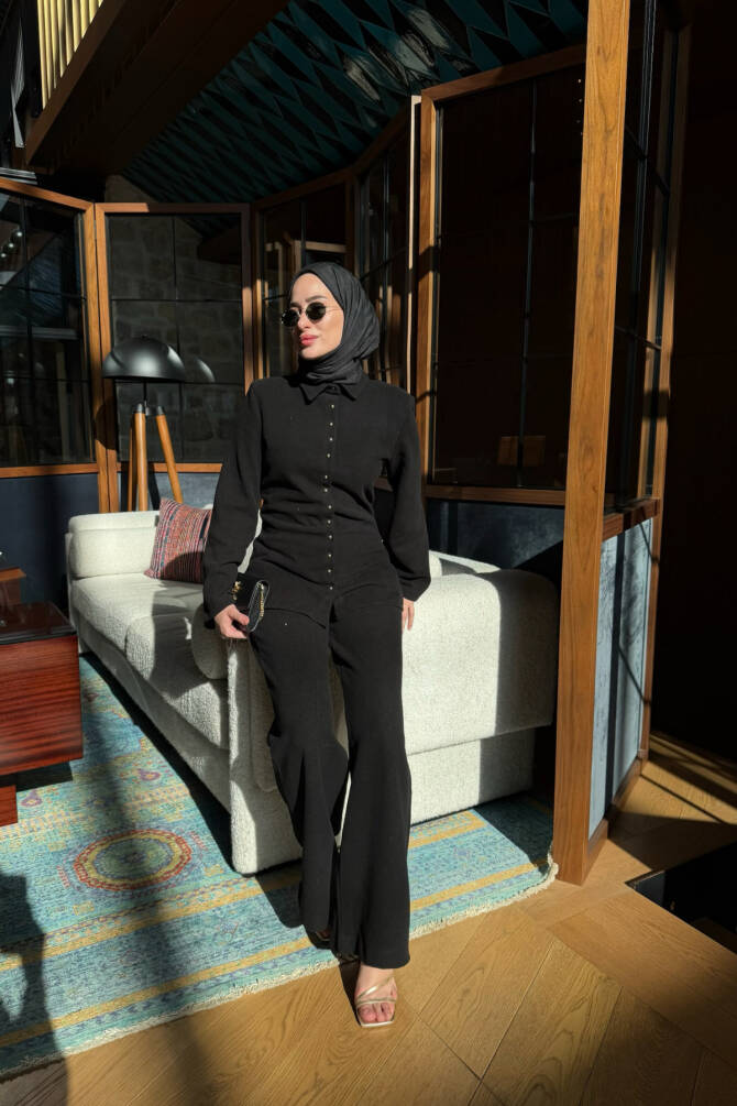 KADIN GOLD DÜĞME DETAYLI TUNİKLİ TAKIM - 8