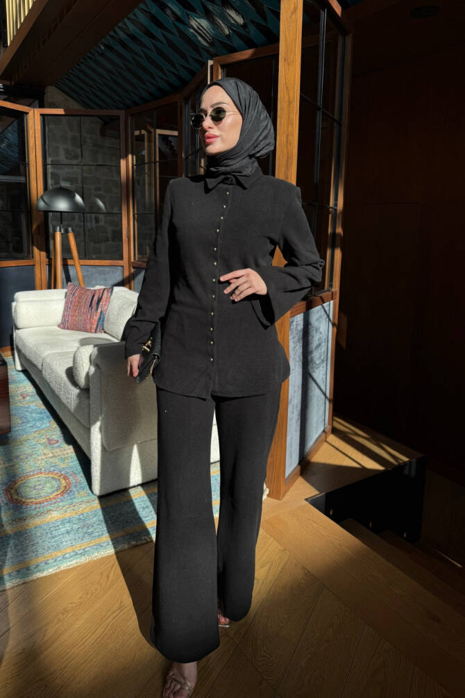 KADIN GOLD DÜĞME DETAYLI TUNİKLİ TAKIM - 10