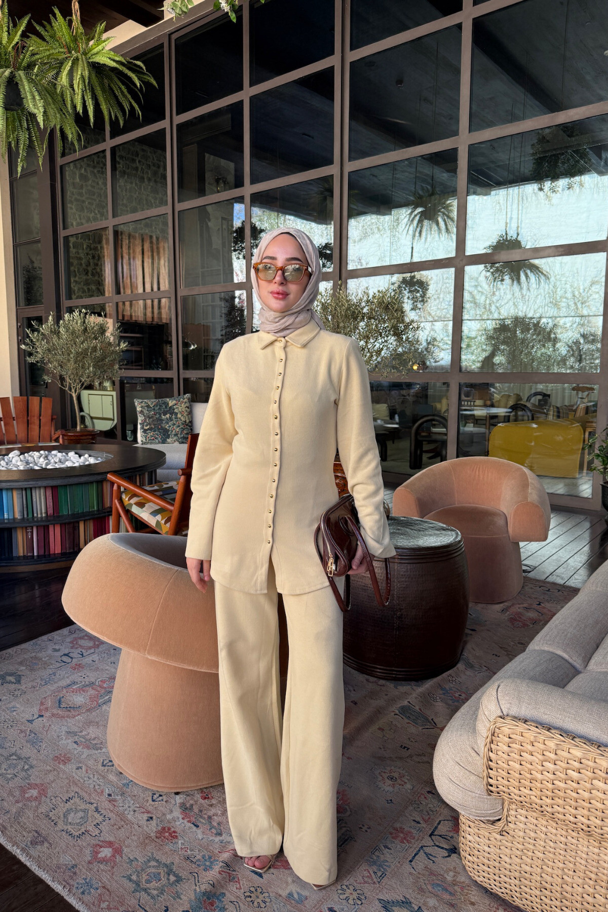 KADIN GOLD DÜĞME DETAYLI TUNİKLİ TAKIM - 4