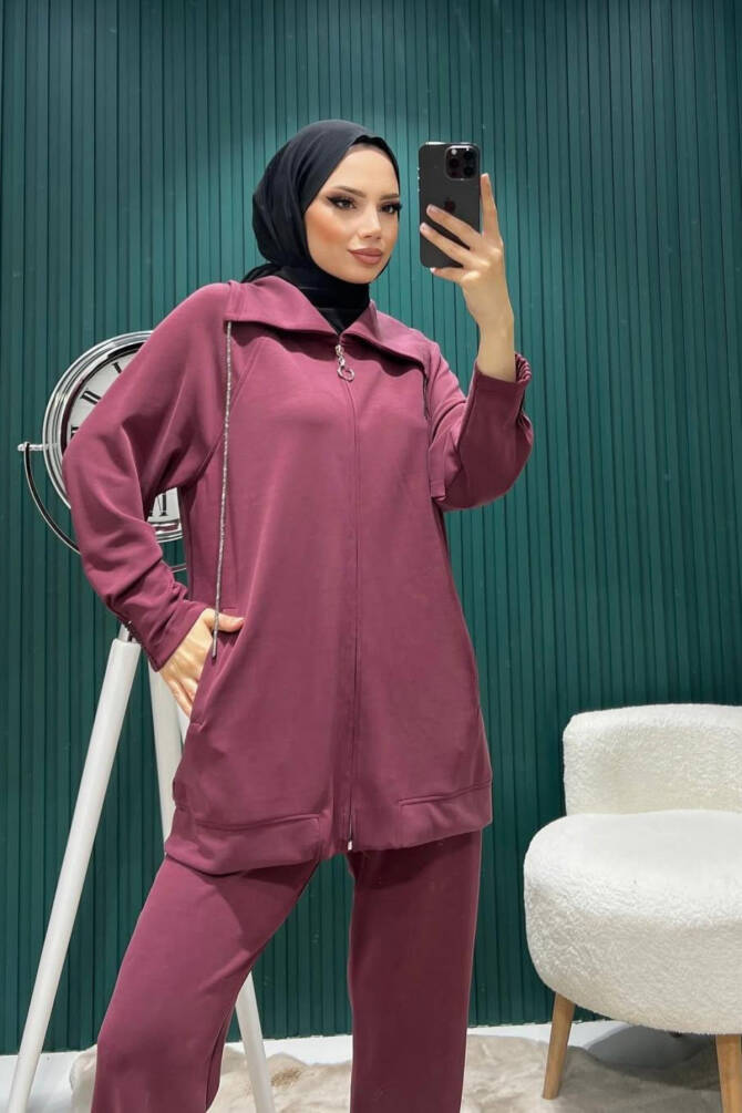 Kadın Oversize Fermuarlı İkili Takım - 2