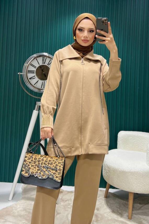 Kadın Oversize Fermuarlı İkili Takım - 1