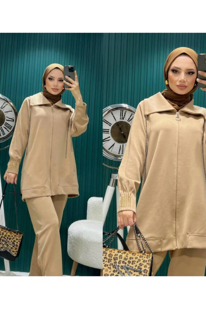 Kadın Oversize Fermuarlı İkili Takım - 5