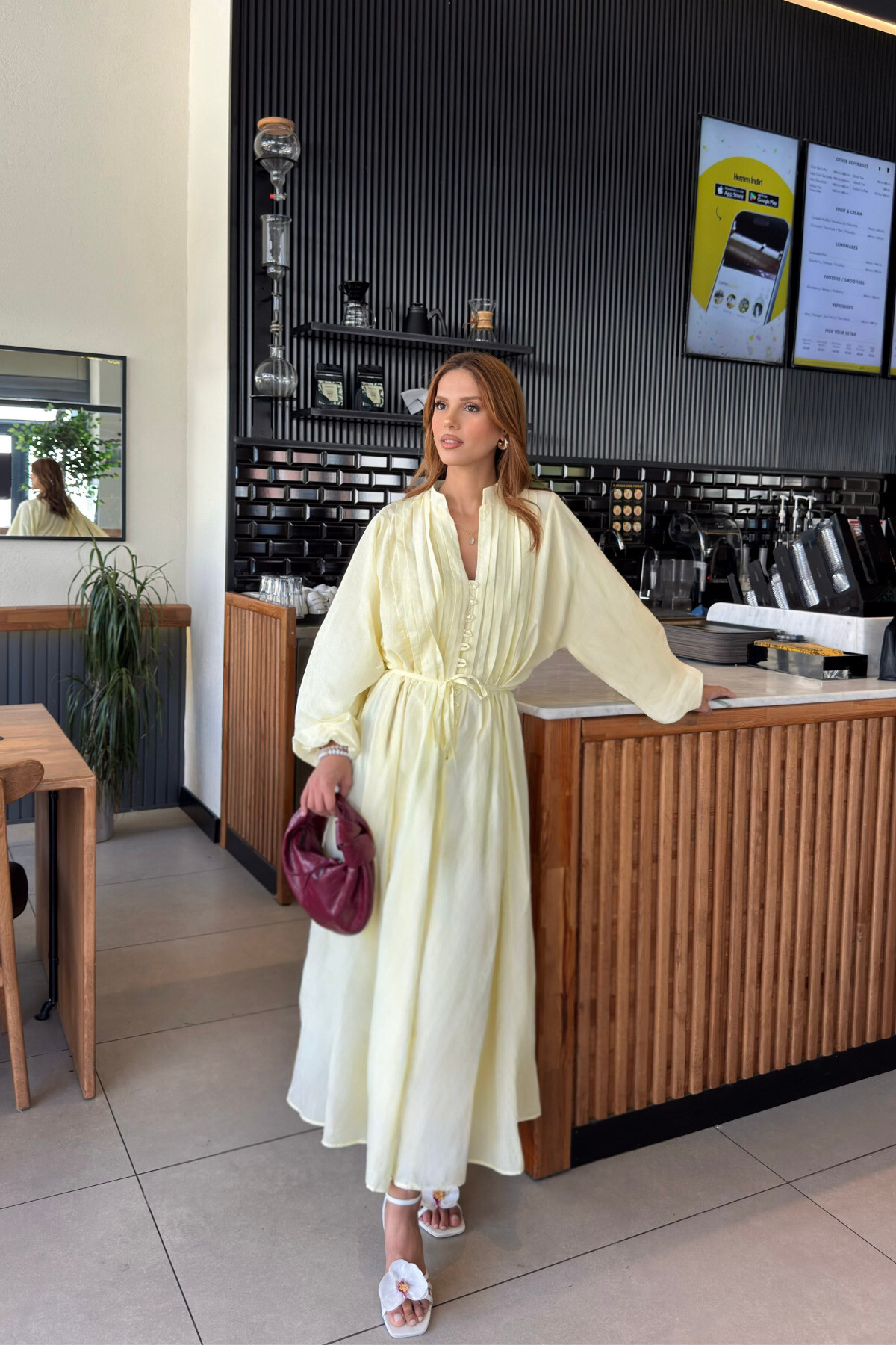 Lina Pliseli Yazlık Elbise - Doğal ve Zarif Yaz Stili - 3