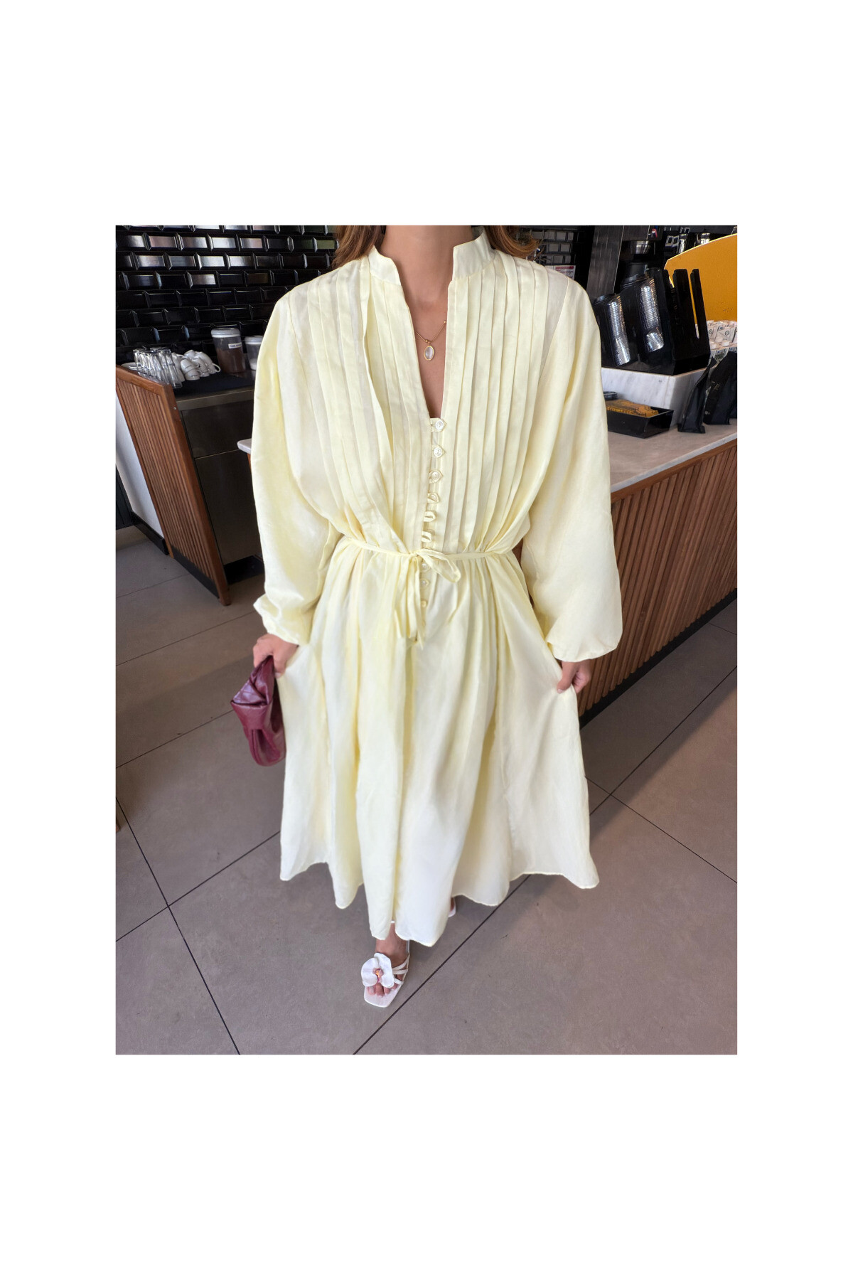 Lina Pliseli Yazlık Elbise - Doğal ve Zarif Yaz Stili - 7