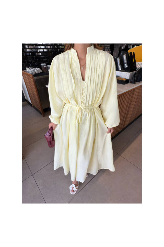 Lina Pliseli Yazlık Elbise - Doğal ve Zarif Yaz Stili - 7