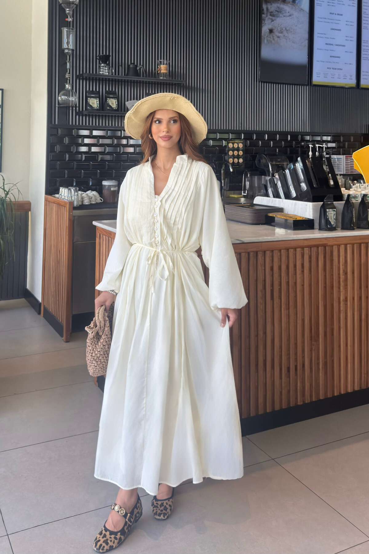 Lina Pliseli Yazlık Elbise - Doğal ve Zarif Yaz Stili - 8