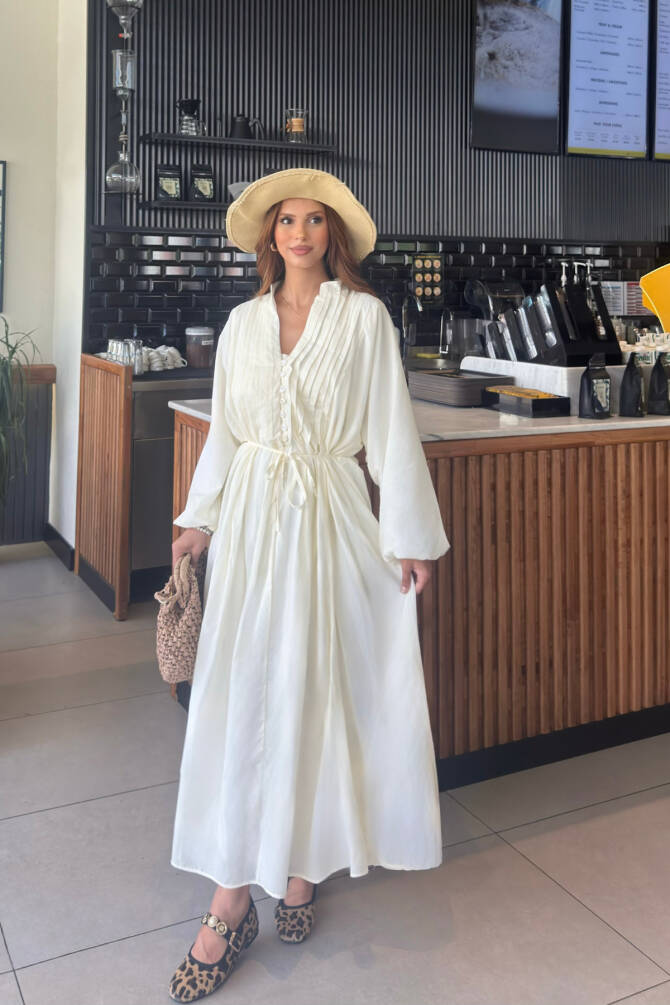 Lina Pliseli Yazlık Elbise - Doğal ve Zarif Yaz Stili - 8