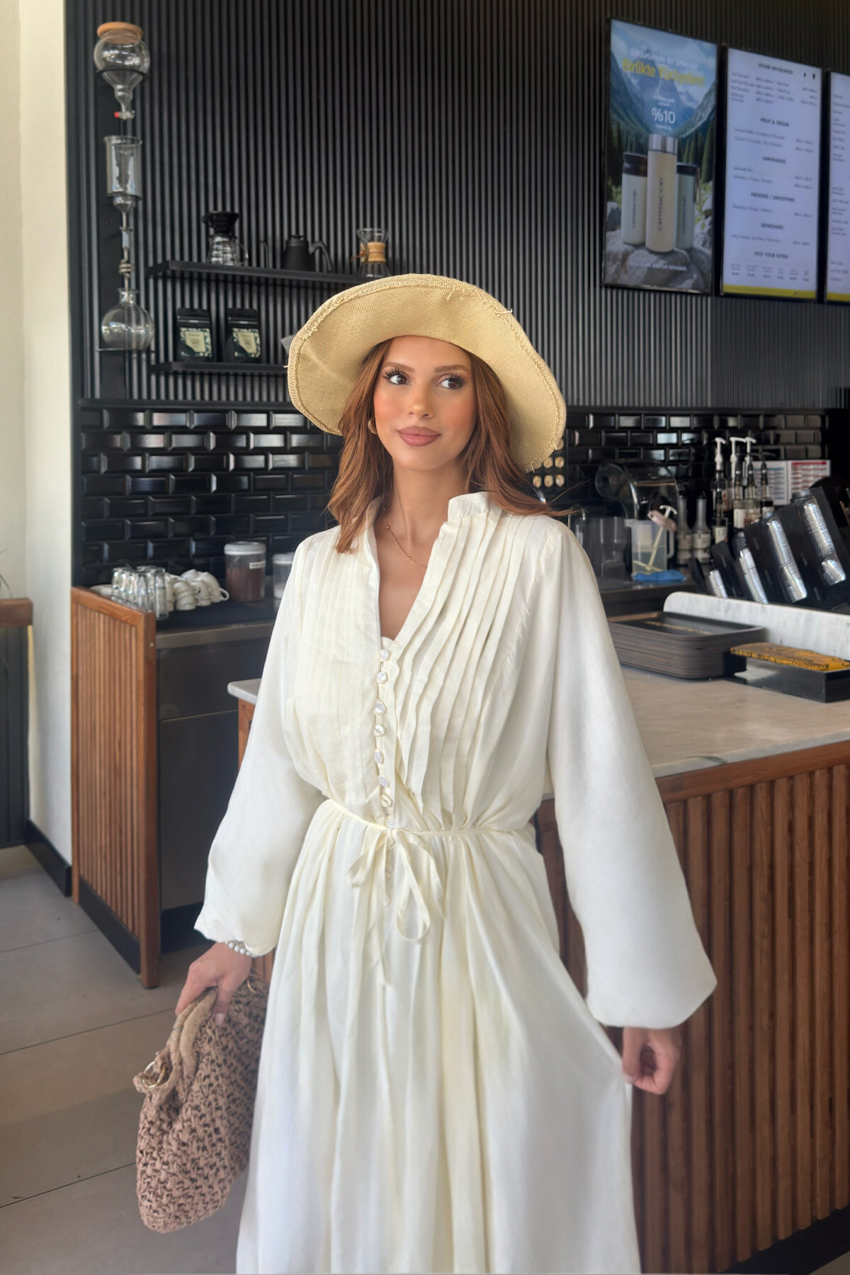 Lina Pliseli Yazlık Elbise - Doğal ve Zarif Yaz Stili - 12