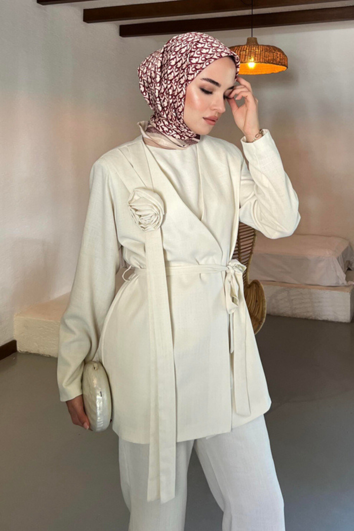 Lüks Detaylı Tesettür Takım – İncili Cep Detaylı, Kuşaklı, Şık ve Rahat - 5