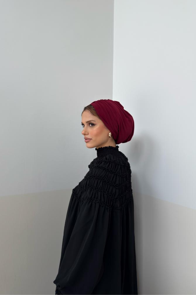 Bordo Pratik ve Şık Hazır Bone - 3