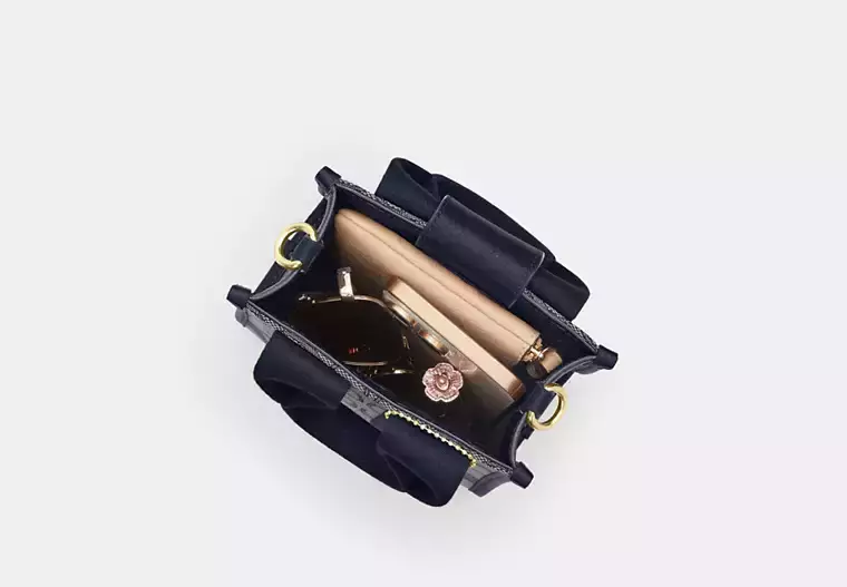 Smith Mini Tote Çanta, İmza Jakarlı Kumaş - 4