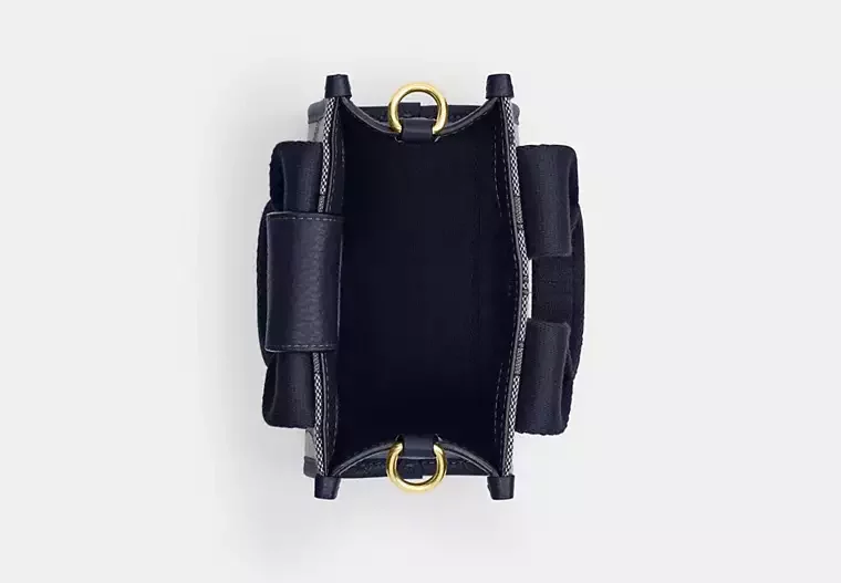 Smith Mini Tote Çanta, İmza Jakarlı Kumaş - 5