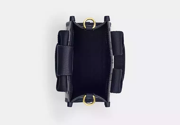 Smith Mini Tote Çanta, İmza Jakarlı Kumaş - 5