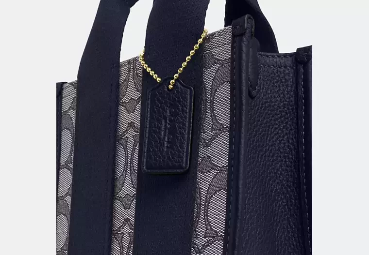 Smith Mini Tote Çanta, İmza Jakarlı Kumaş - 10