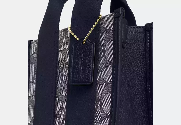 Smith Mini Tote Çanta, İmza Jakarlı Kumaş - 10