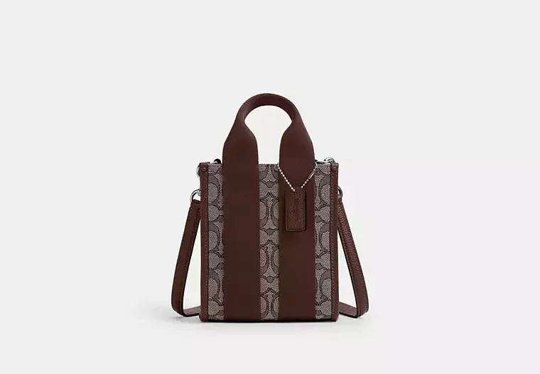 Smith Mini Tote Çanta, İmza Jakarlı Kumaş - 12