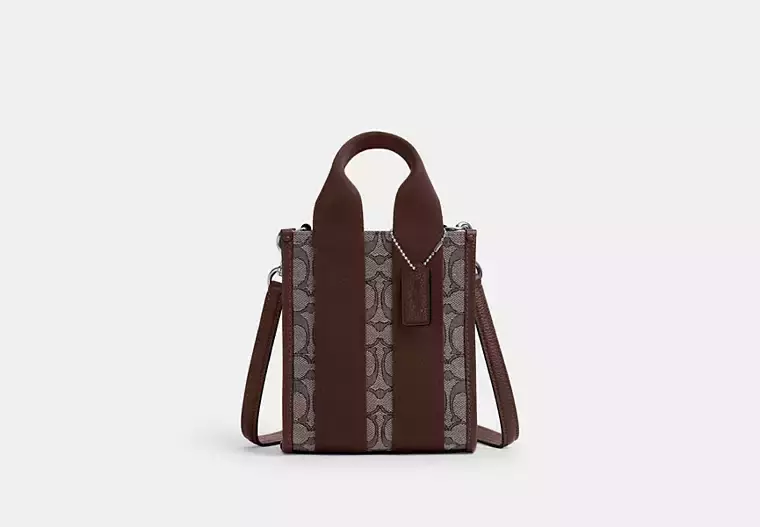 Smith Mini Tote Çanta, İmza Jakarlı Kumaş - 12