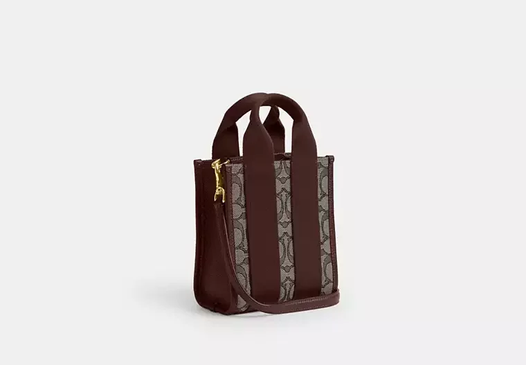 Smith Mini Tote Çanta, İmza Jakarlı Kumaş - 13