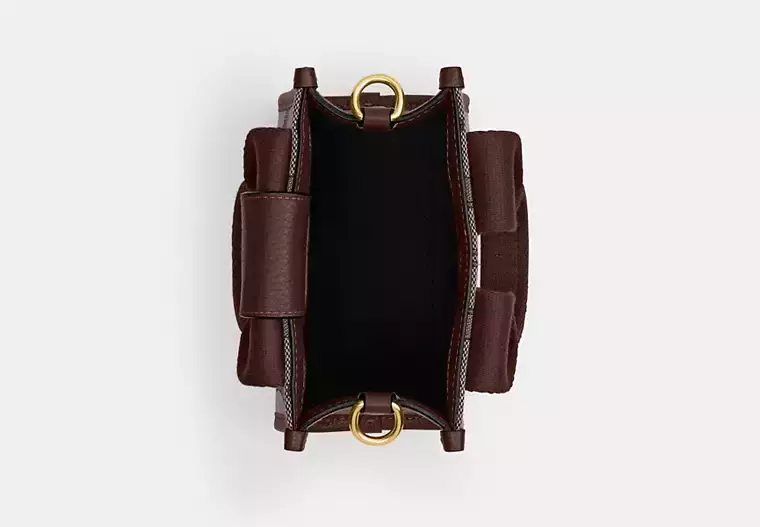 Smith Mini Tote Çanta, İmza Jakarlı Kumaş - 15