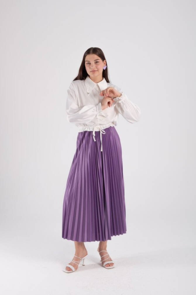 Zarif ve Şık Piliseli Midi Etek – Günlük ve Özel Gün Kombinleri İçin - 3