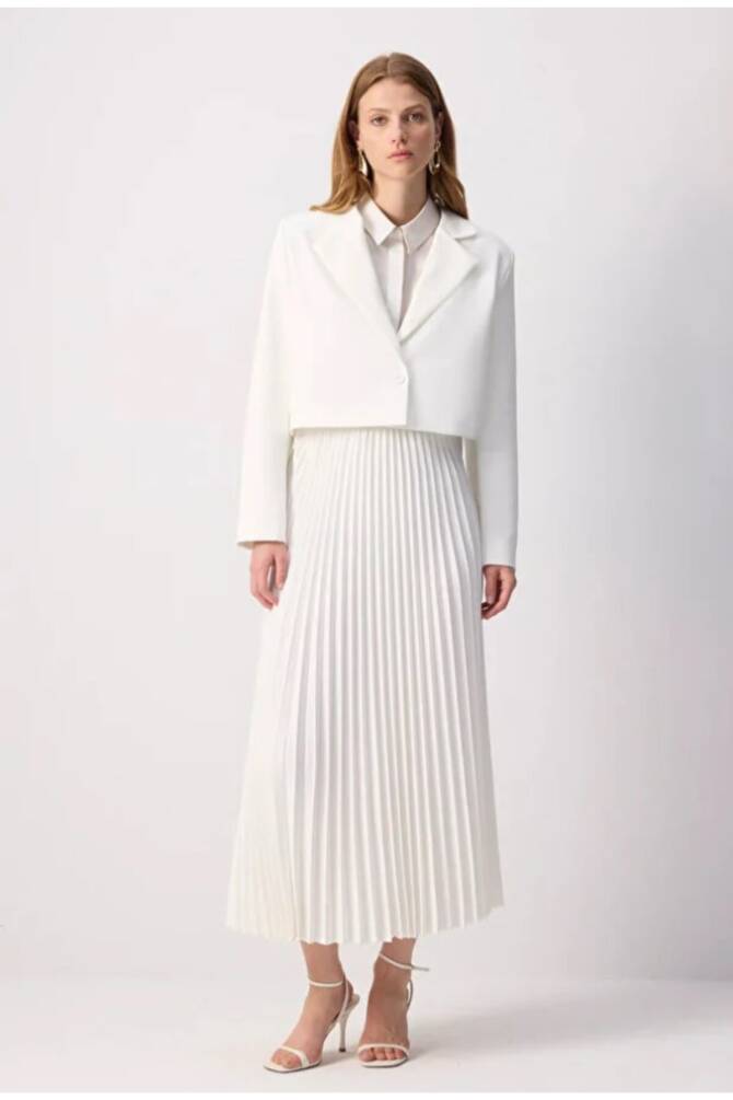 Zarif ve Şık Tesettür Takım - Pliseli Etek & Kısa Ceket Kombini - 3